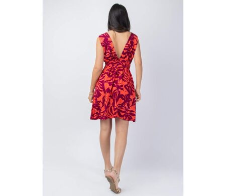 Robe courte femme été Melyna taille Empire Coton Du Monde