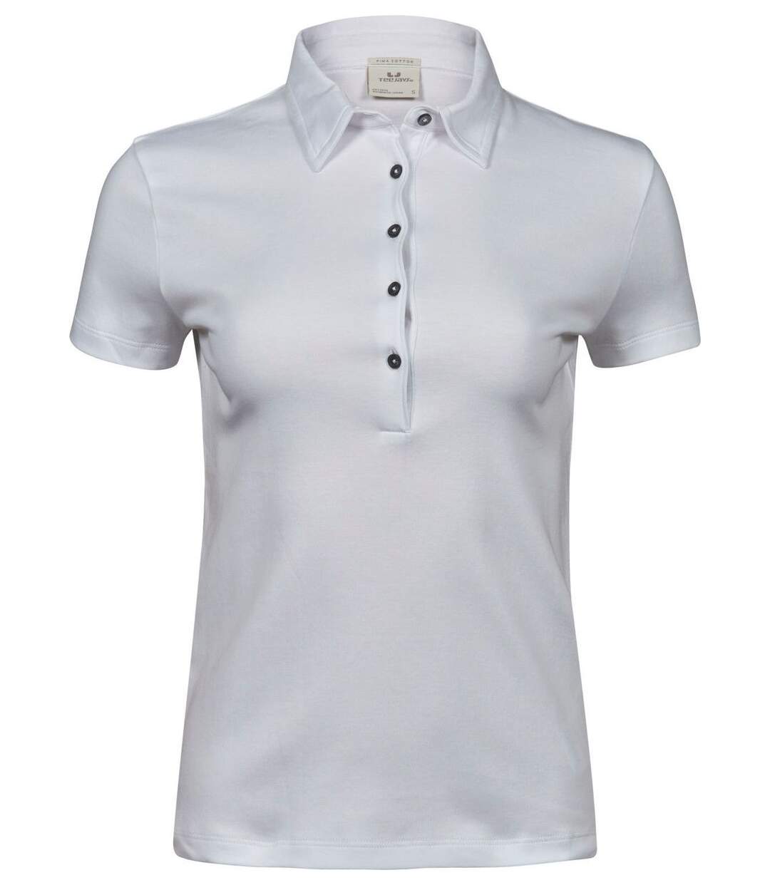 Polo femme premium coton pima - 1441 - blanc - manches courtes-1