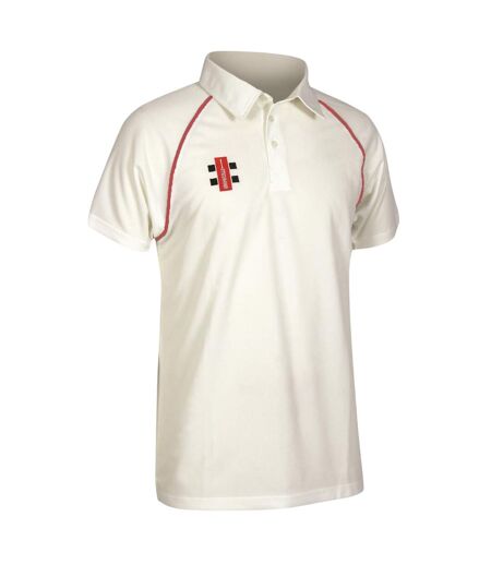 Unisex Adult Nicolls Polo Shirt Ivory Red Gray-Nicolls