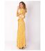 Robe longue SAKURA bohème imprimé fleuri jaune Coton Du Monde