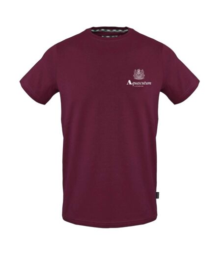 Mens Logo Cotton Regular T-shirt Red Aquascutum
