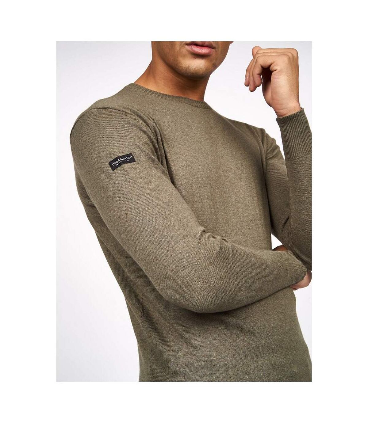 Crosshatch Mens Lempton Knitted Marl Sweater (Beetle Marl)