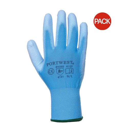 Pack Of 2  Pu Palm Coated Gloves A120 / Workwear  Xl Blue Portwest