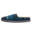 Womens/ladies Faux Shearling Flat Slippers Blue Toms-2