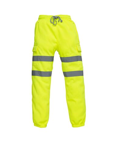 Unisex adult hi-vis jogging bottoms yellow Yoko