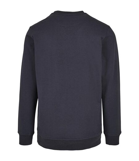 Build Your Brand Mens Basic Crew Neck Sweatshirt (Navy)