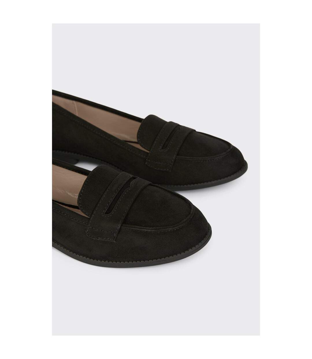 Womens/ladies Lara Penny Wide Loafers Natural Black Dorothy Perkins-3