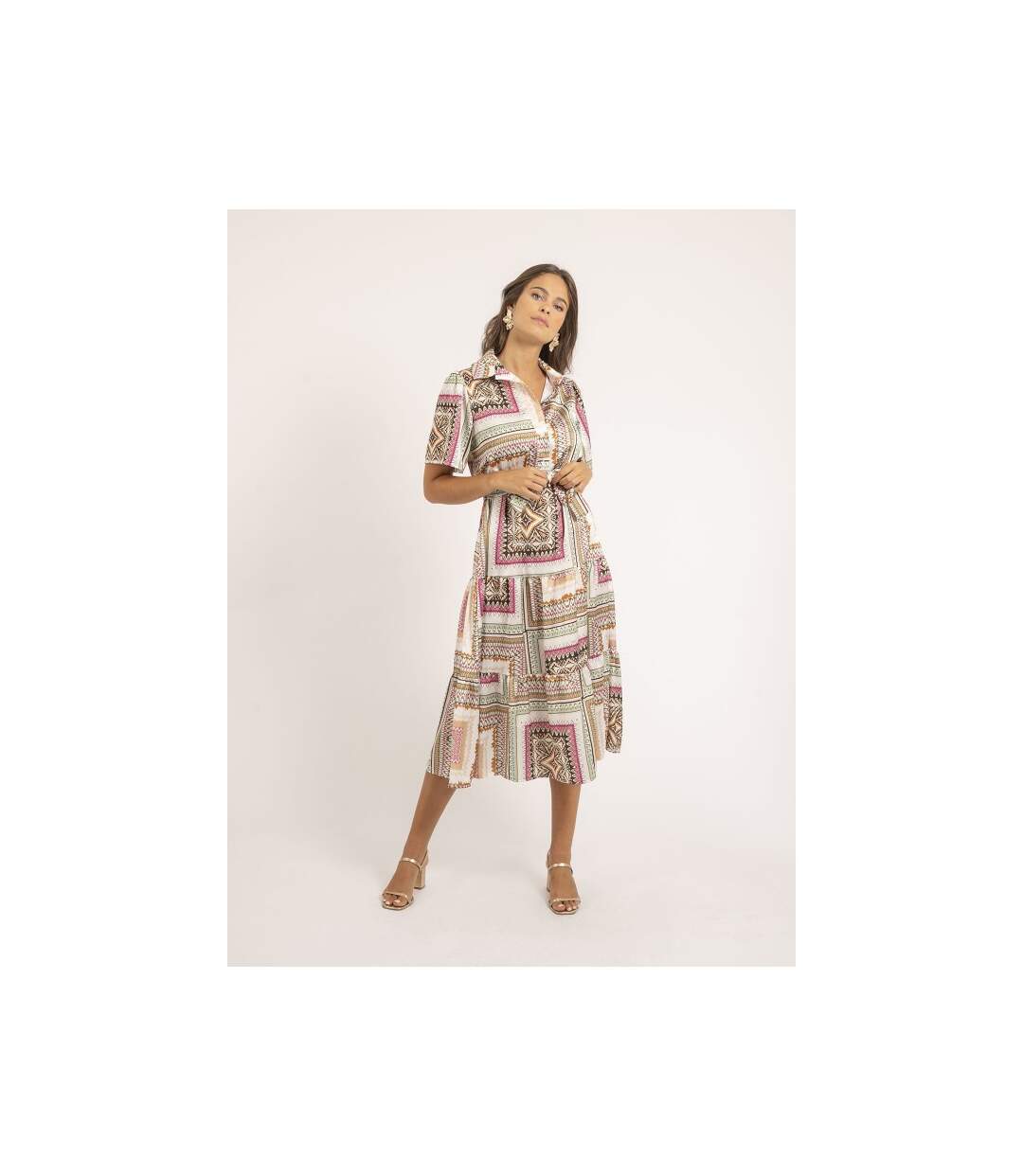 Robe longue motifs ILLUZI - Dona X Lisa-1