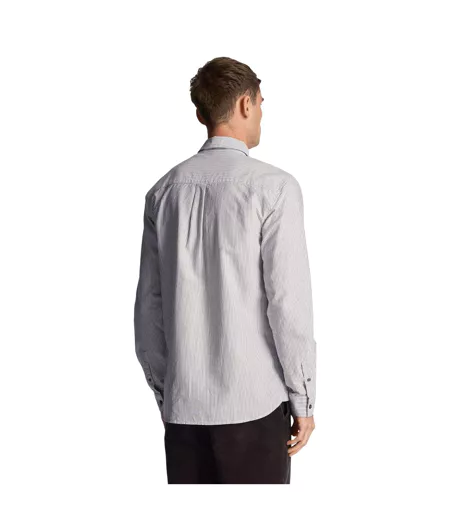 Chemise Motif Rayé Homme Gris Blanc Lyle & Scott