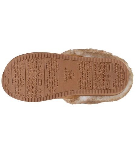 Isotoner Chaussons Mules femme velours ultra doux, compensées