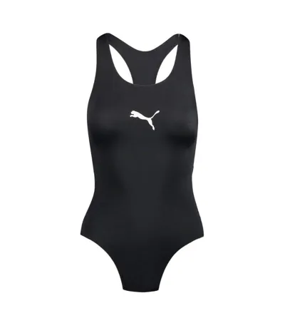Womens/ladies Racerback One Piece Swimsuit Black Puma
