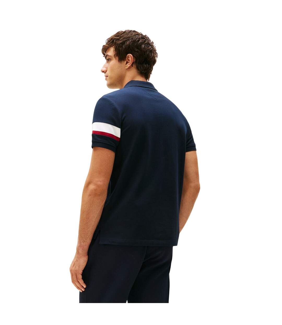 Polo Motif/style Rayures Contrastées Homme Rose Foncé Violet Tommy Hilfiger-3