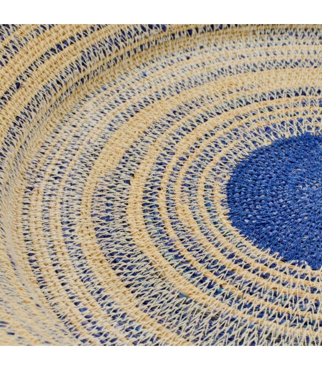 Coupelle Déco en Jonc Galene 52cm Naturel & Bleu-2