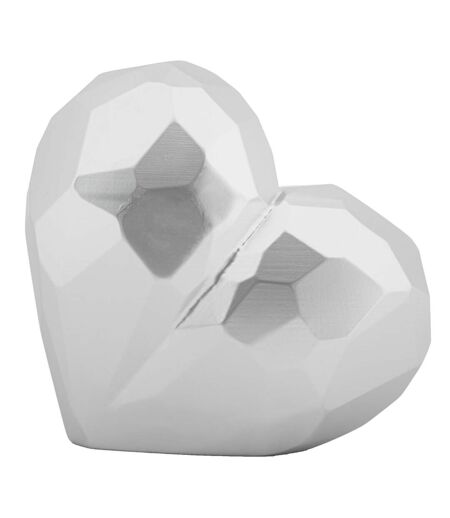 Vase Design en Résine Heart 19cm Argent