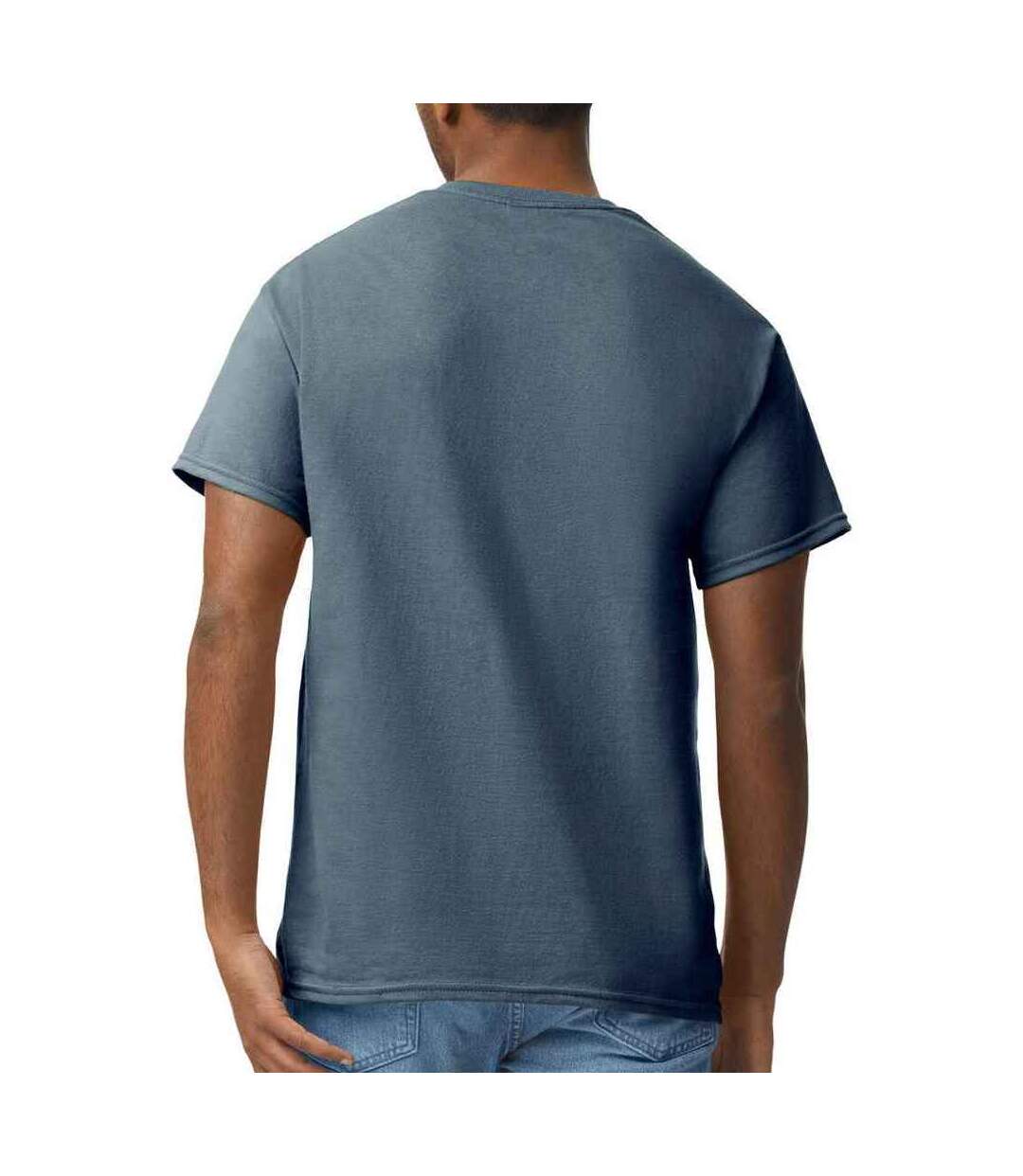 T-shirt homme bleu marine chiné Gildan-2