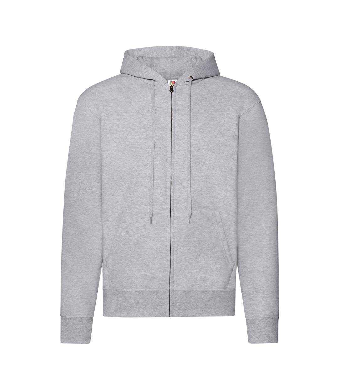 Mens Classic Heather Zipped Hoodie Heather Grey Fruit Of The Loom-1