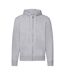 Mens Classic Heather Zipped Hoodie Heather Grey Fruit Of The Loom-1