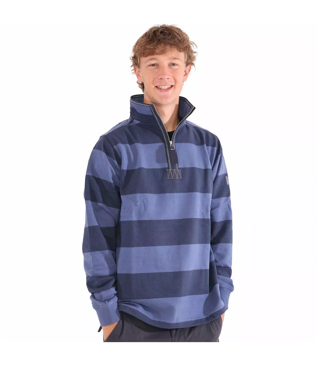 Sweat Motif/style Rayé Homme Bleu Denim Lazy Jacks-1