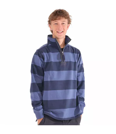Sweat Motif/style Rayé Homme Bleu Denim Lazy Jacks