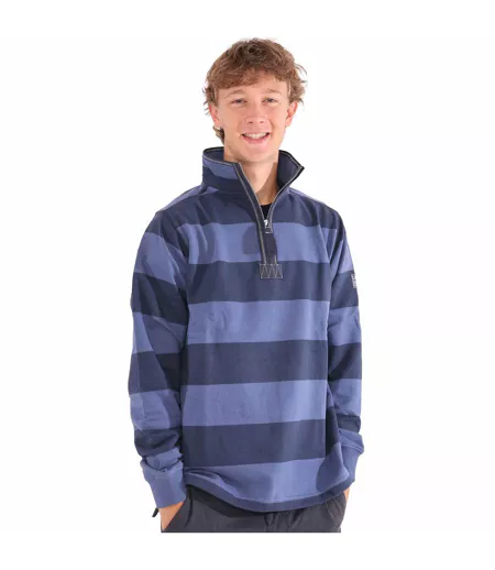 Sweat Motif/style Rayé Homme Bleu Denim Lazy Jacks