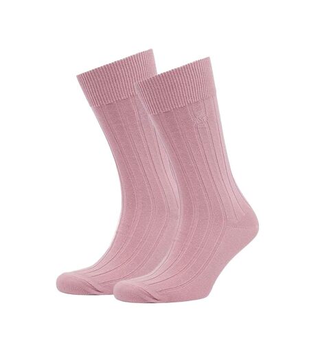 x1 paire de chaussettes rose homme superdry core rib sock