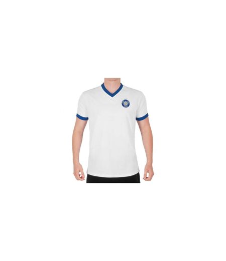 Mens Leeds Retro V Neck T-shirt White Fan Originals
