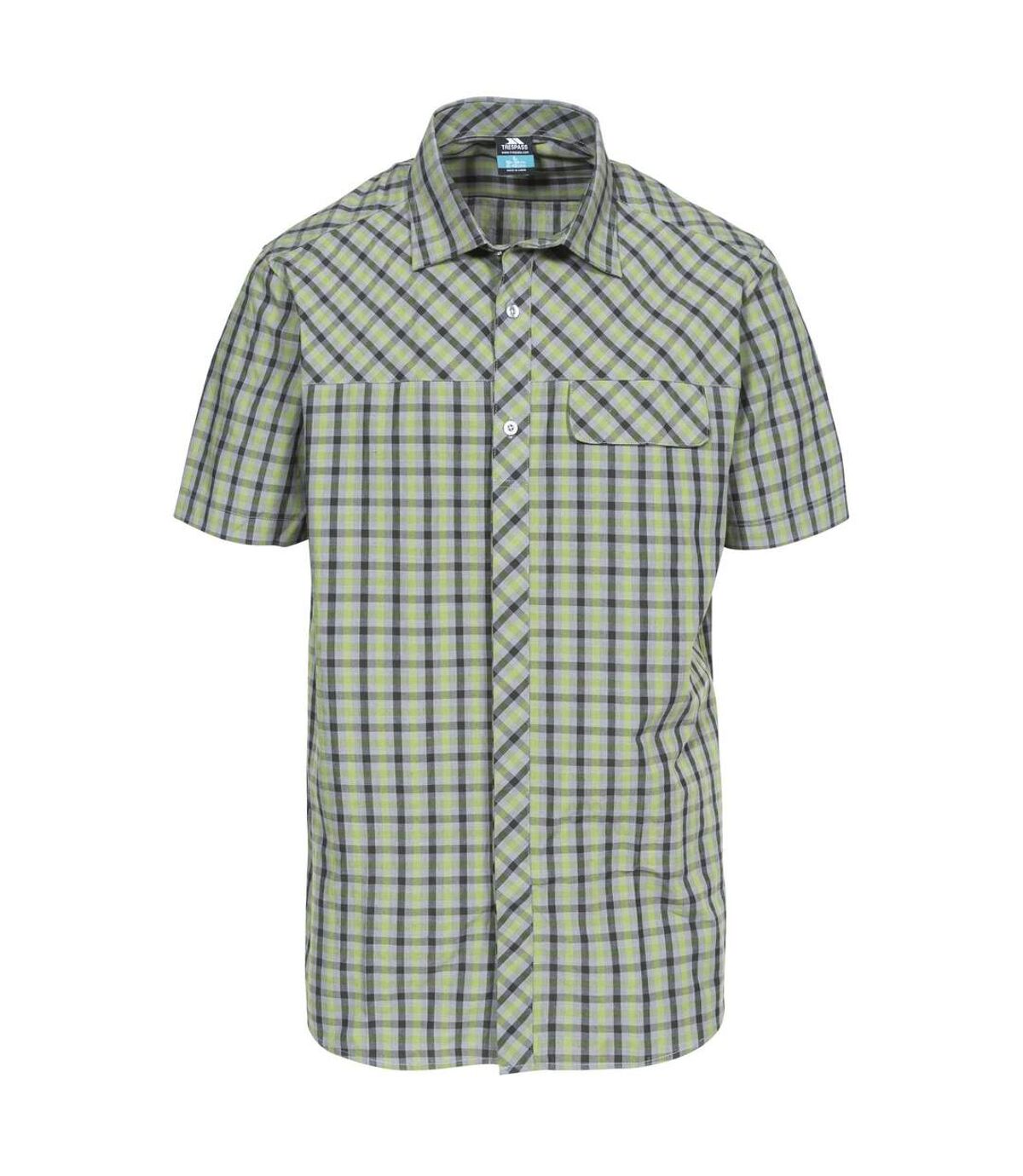 Trespass Mens Juba Short Sleeve Casual Shirt (Cedar Green Check)