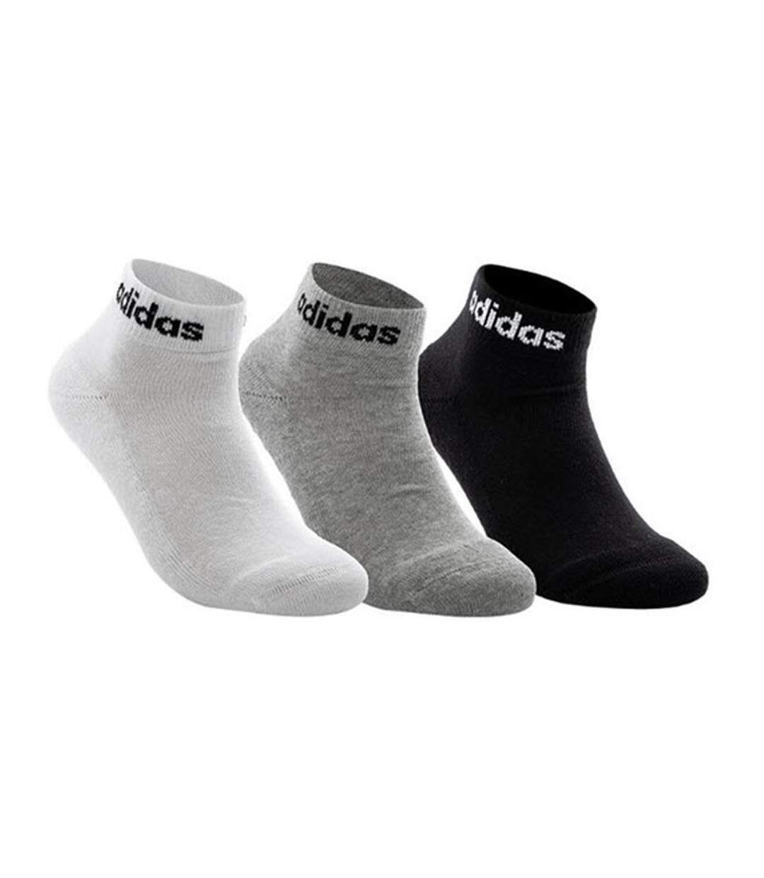 Lot de 3 paires de chaussettes blanches/noires/grises homme adidas ankle-2