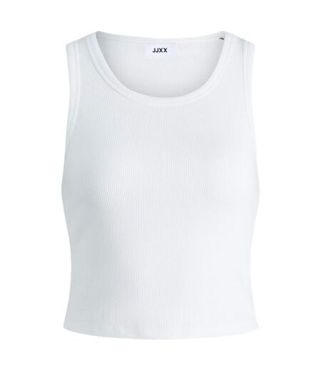 Haut Sans Manches Motif/style Côtelé Femme Blanc Vif JJXX
