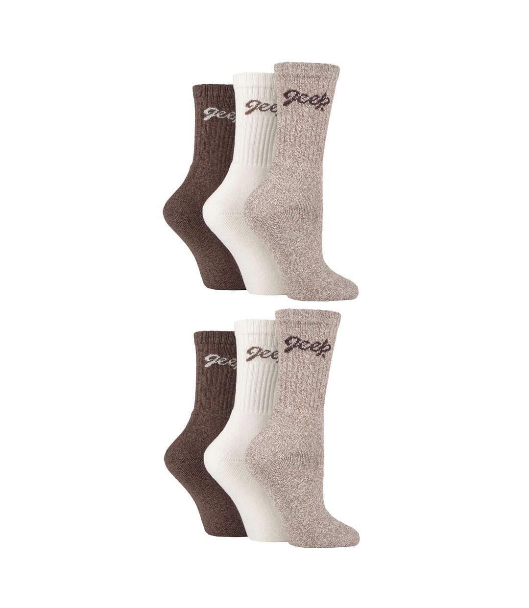 Lot de 6 chaussettes de randonnée en coton respirant pour femme-3