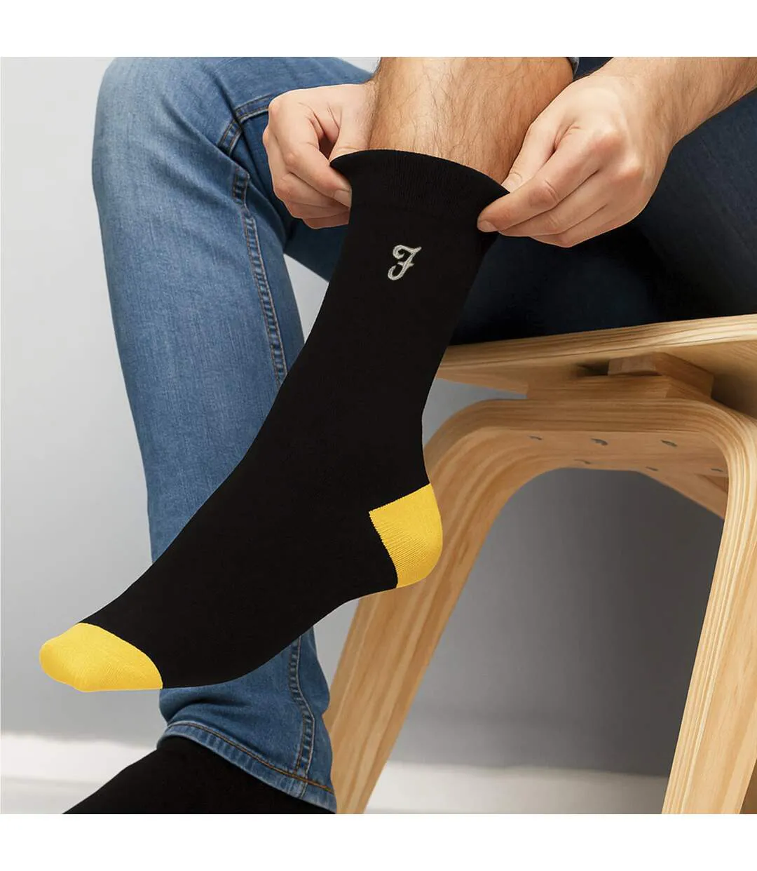Farah - Lot de 5 paires de chaussettes douces respirantes en bambou homme-3