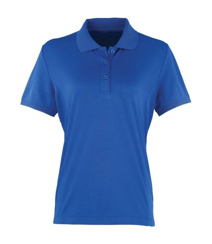 Premier Womens/Ladies Coolchecker Short Sleeve Pique Polo T-Shirt (Royal)