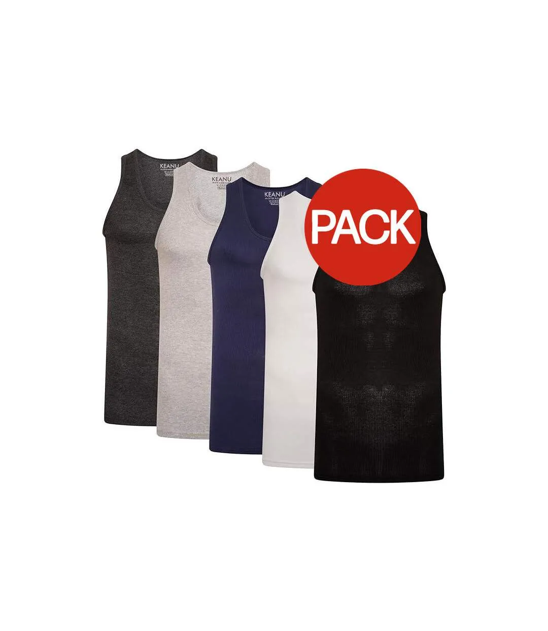 Débardeurs Motif/style Côtelé Homme Noir Gris Blanc Bleu Marine Keanu-1