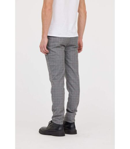Pantalon chino NEILS Gris / Bordeaux L32
