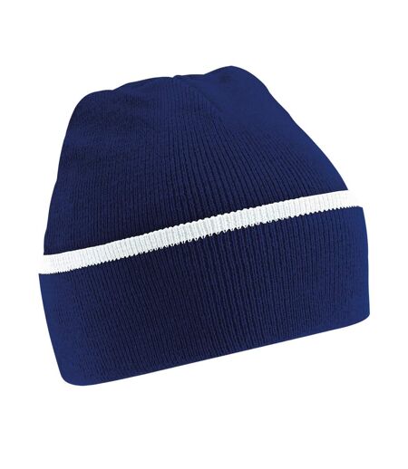 Bonnet Teamwear Bleu Marine Blanc Beechfield