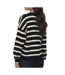 Pull rayé noir/ écru femme vero moda silla-2