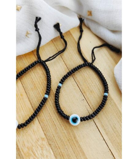 Adjustable Evil Eye White Black Beads Nazaria Bracelet For Kids and New Borns