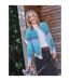Womens/ladies Multi-tone Stripes Cardigan Multicoloured Green WoolOvers-3