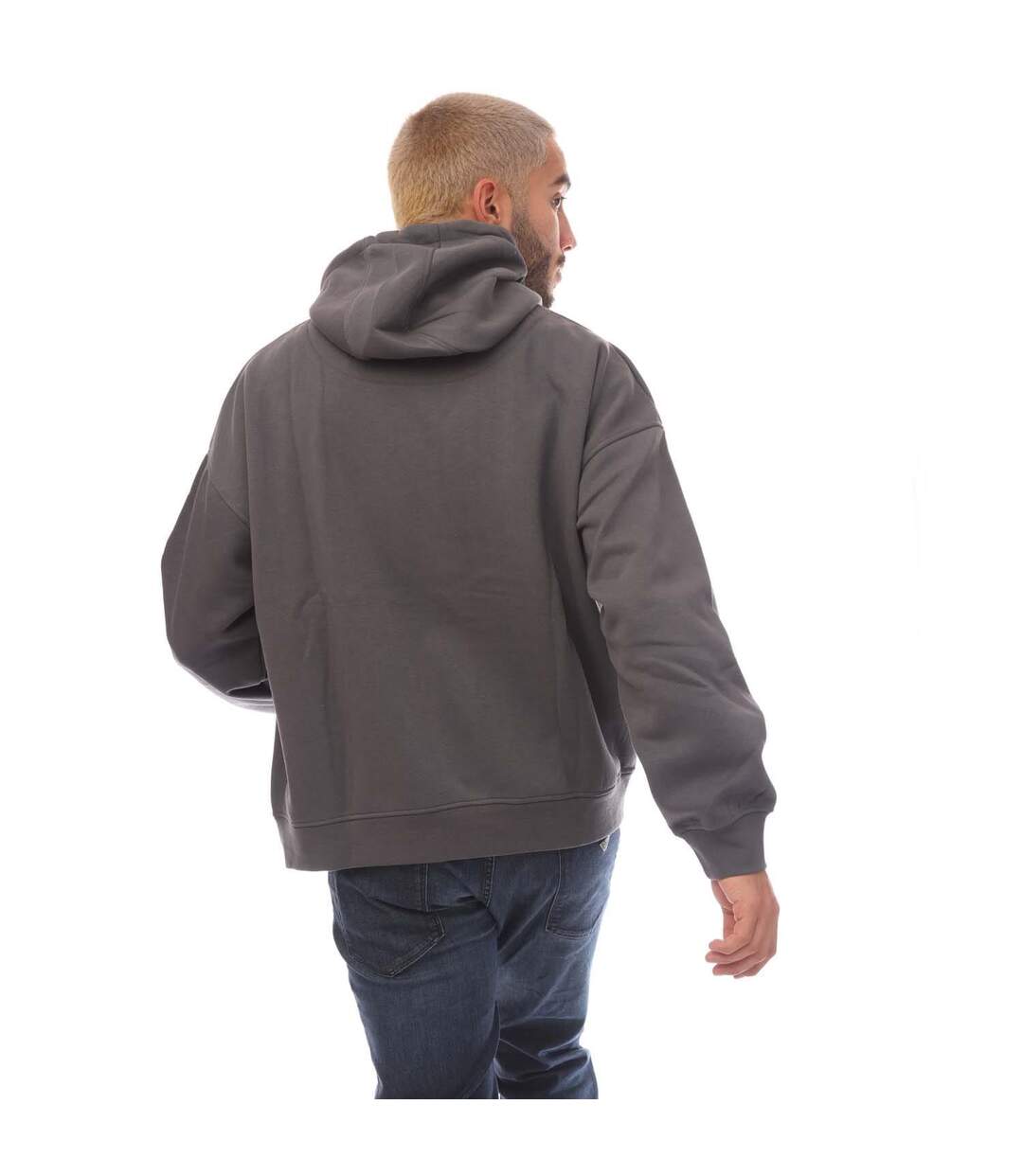 Mens Badged Basket Hoodie Grey Blood Brother-2