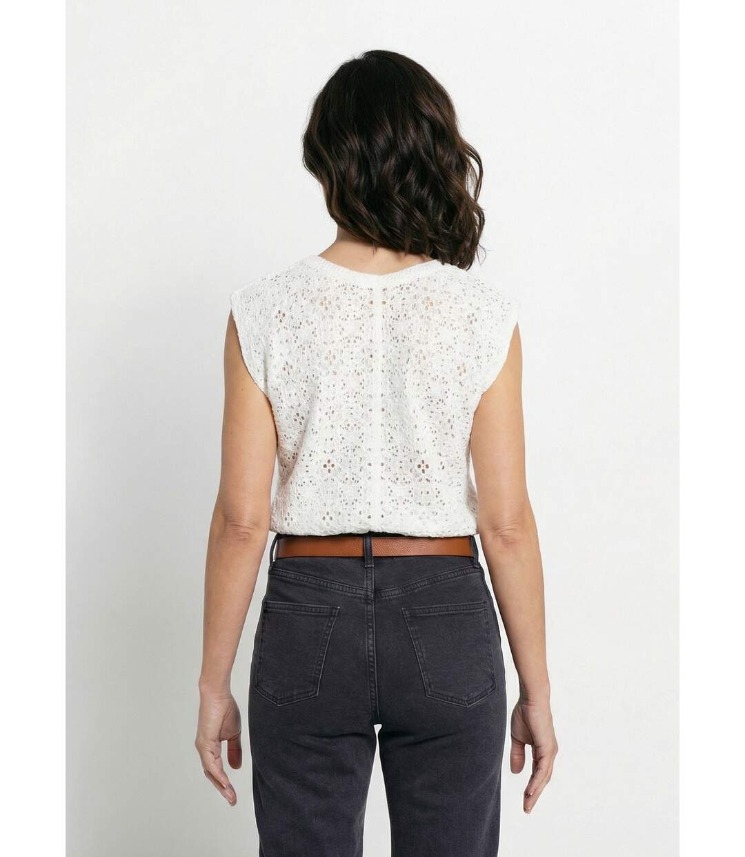 Gilet sans manches effet crochet-2