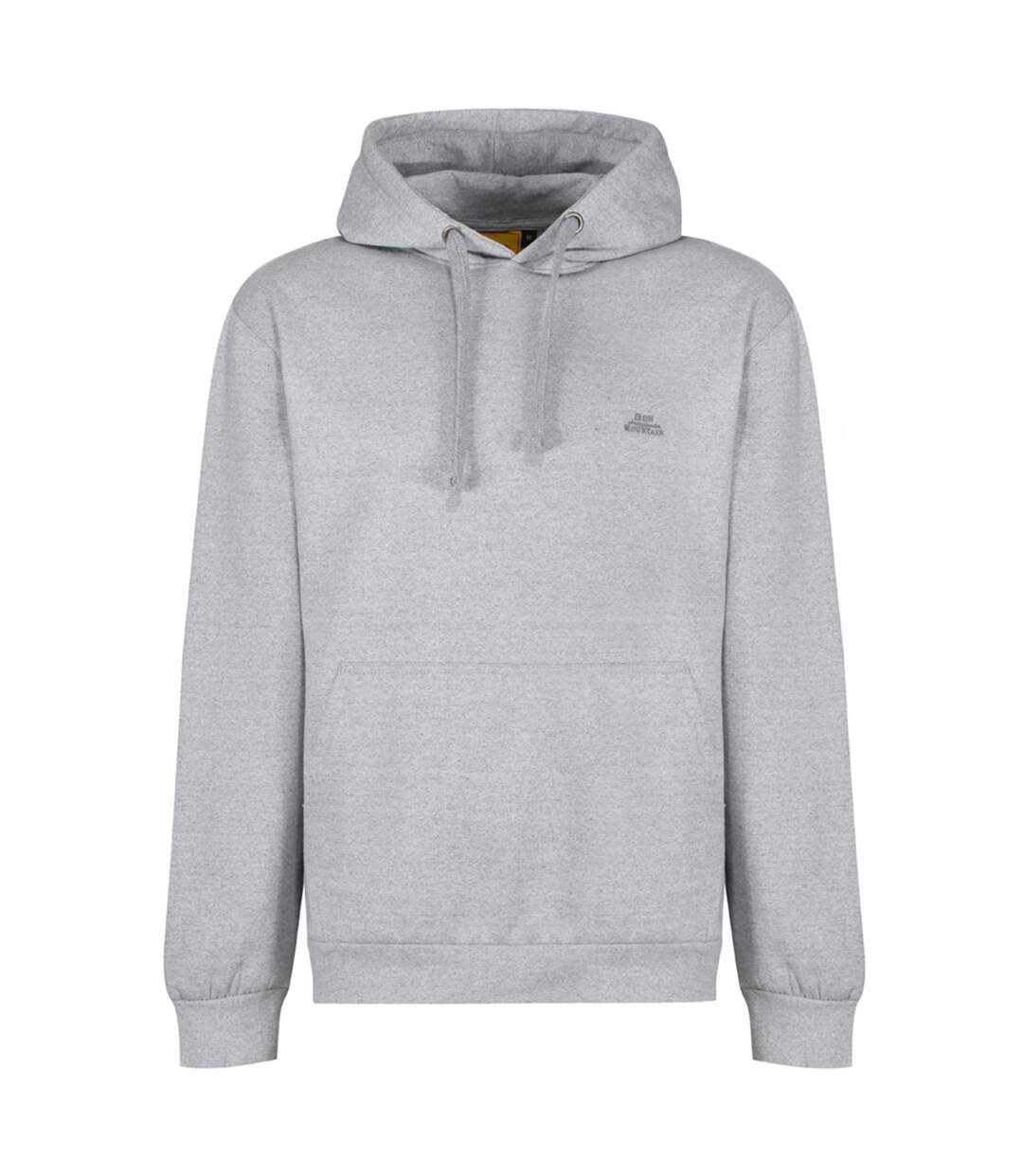 Mens Fleece Regular Hoodie Light Grey Iron Mountain-1