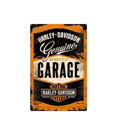 Plaque décorative en métal en relief 40 x 60 cm Harley Davidson Garage