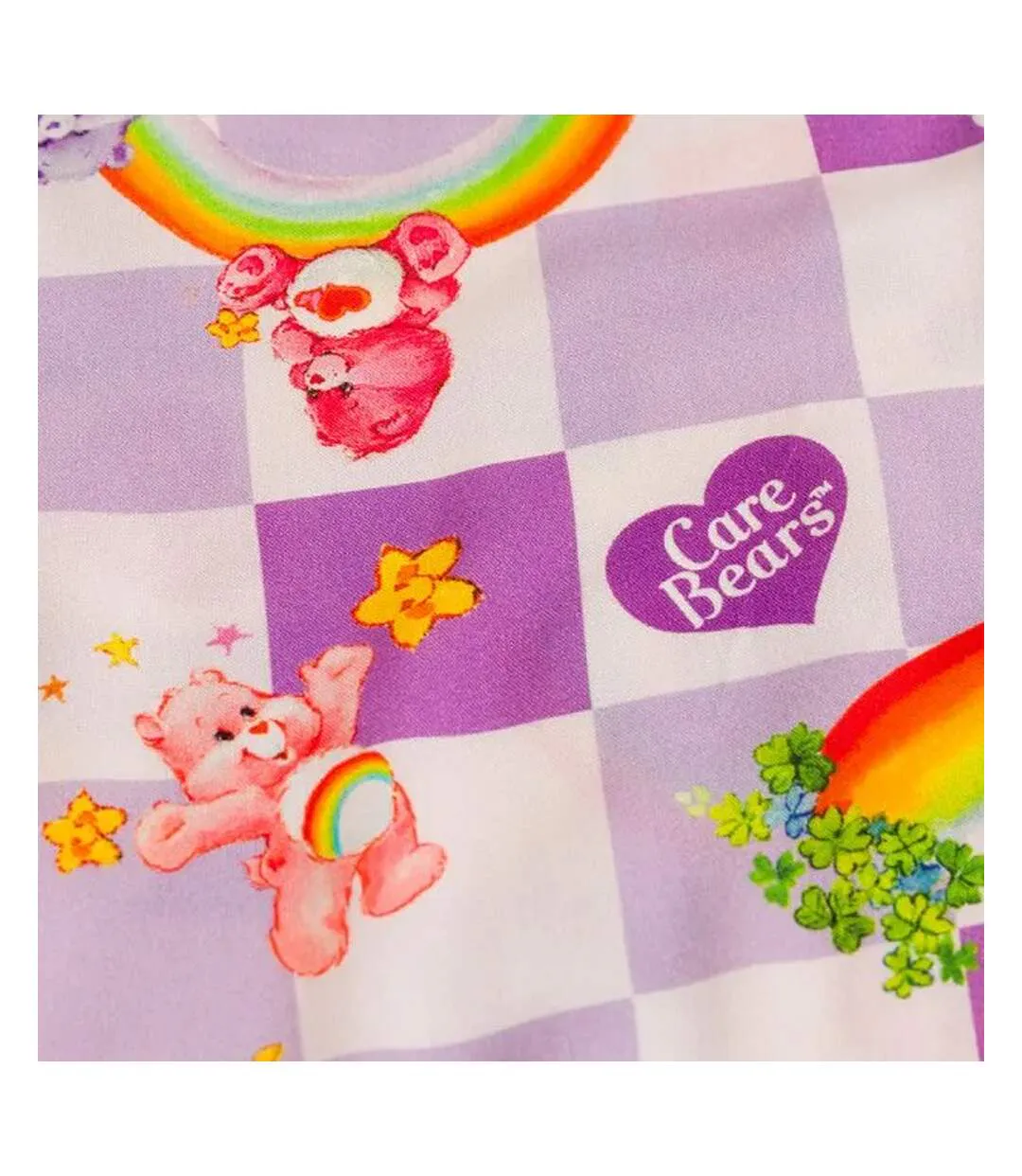 Chemise Manches Courtes Motif/style À Carreaux Adulte Violet Care Bears-3