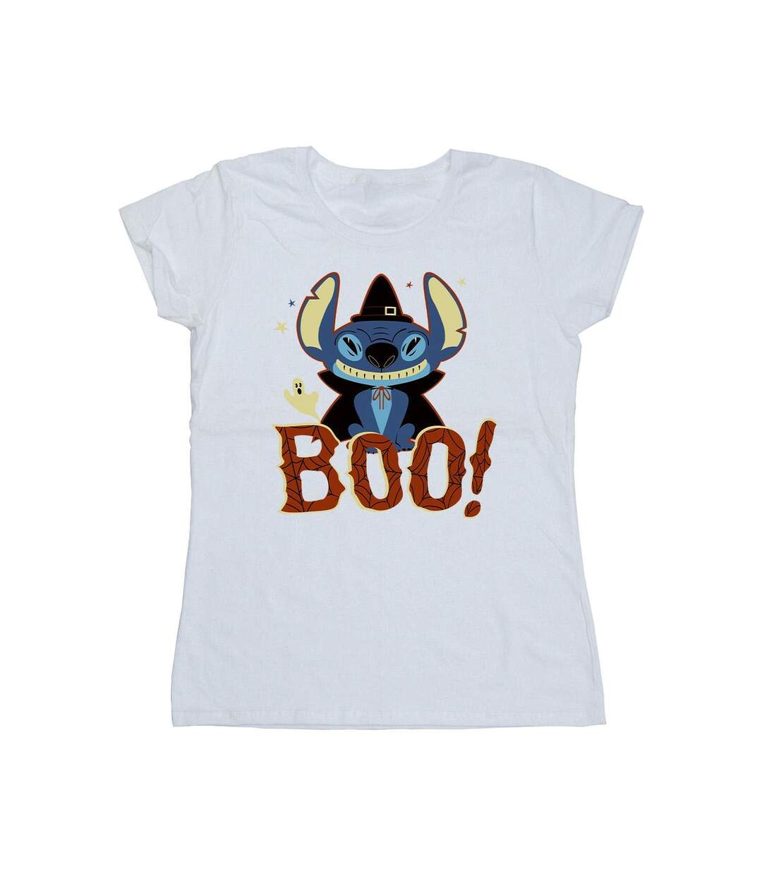 Disney T-shirt en coton Lilo & Stitch Boo ! pour femmes/femmes (Blanc) - UTBI26007-1