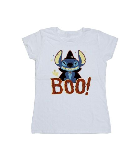 Disney T-shirt en coton Lilo & Stitch Boo ! pour femmes/femmes (Blanc) - UTBI26007