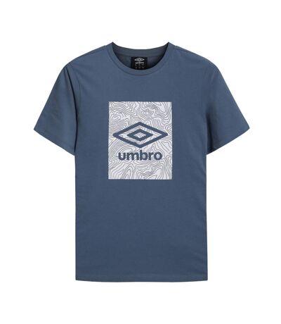 Mens Geo Wave T-shirt China Blue Umbro