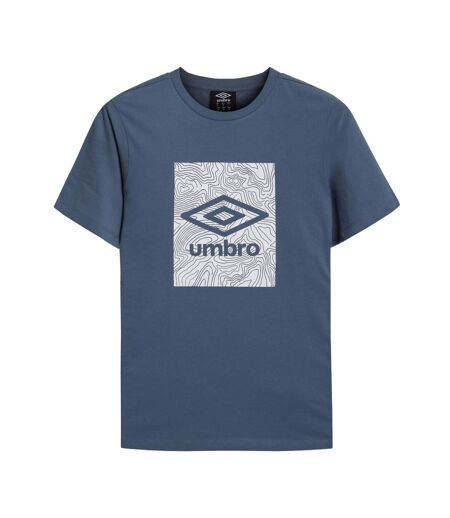 Mens Geo Wave T-shirt China Blue Umbro