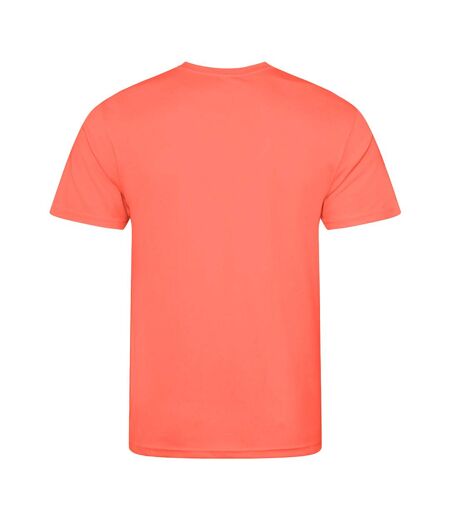 Just Cool Mens Performance Plain T-Shirt (Peach Sorbet)