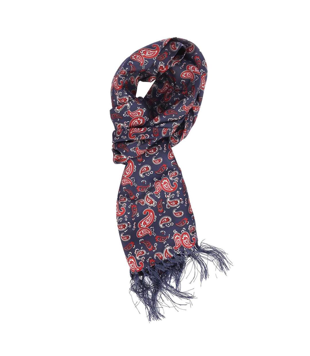 Womens/ladies One Paisley Silk Scarf One Size Navy Red Luke 1977-1