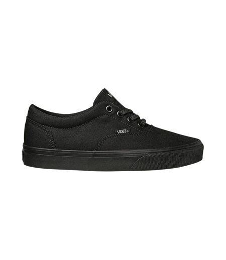 Womens/ladies Doheny Canvas Flat Trainers Black Monochrome Vans
